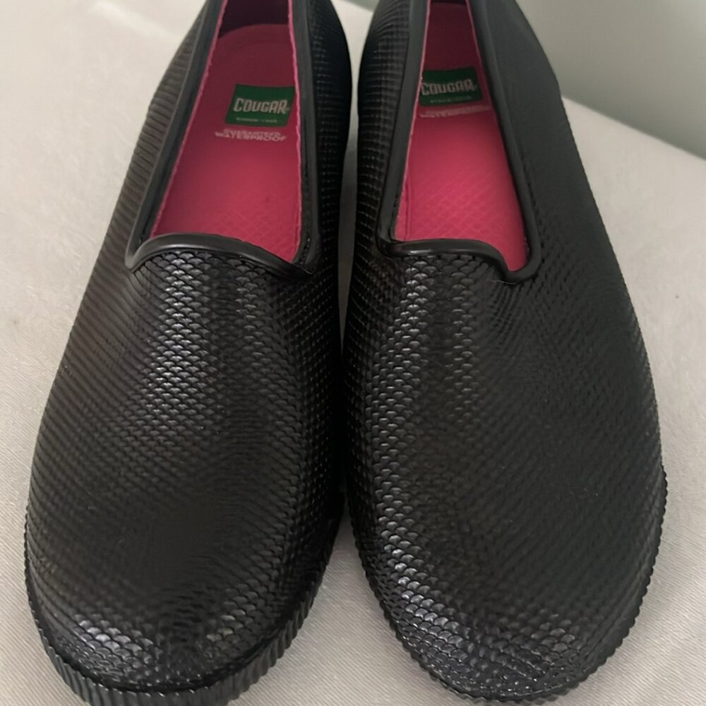 Cougar Women's Ruby Black Snake Hand‎ Crafted Rubber Rain Shoe Size 10